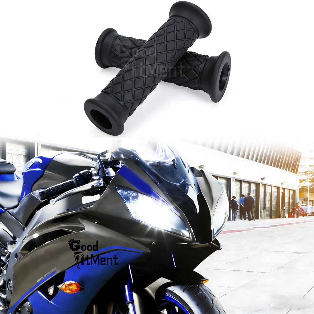 For Yamaha YZF R1 R6 Black Motorcycle 7/8″ Hand Grips Handle Bar Rubber Gel 22mm
