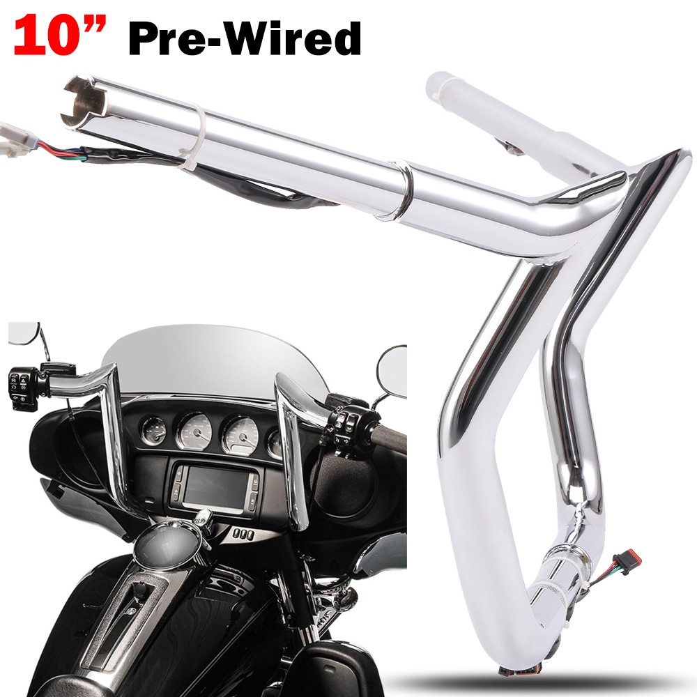 10″ 12″ 14″ Pre-Wired Meathook Bar Handlebar For Harley Electra Street Glide 14+