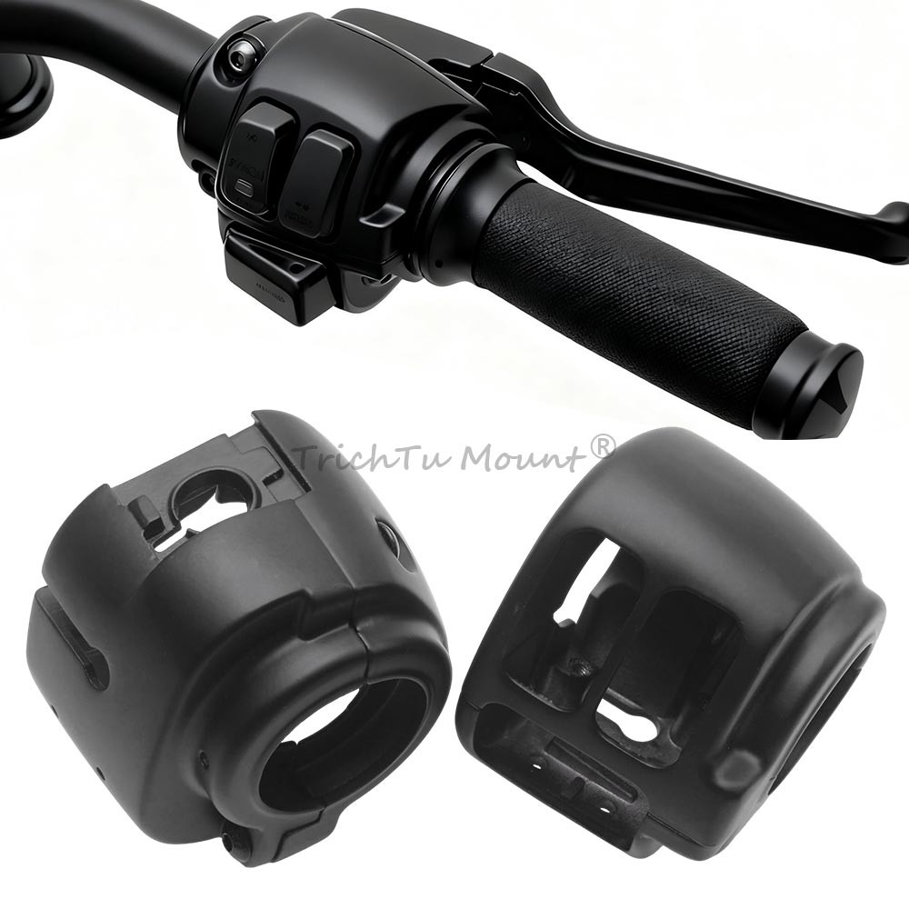 Matte Black Hand Control Switch Housing Covers For Harley Harley Dyna Low Rider