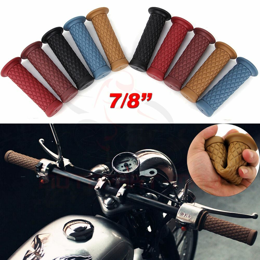 MOTORCYCLE RUBBER GEL HAND GRIPS FOR 7/8″ HANDLEBAR HONDA SUZUKI YAMAHA KAWASAKI
