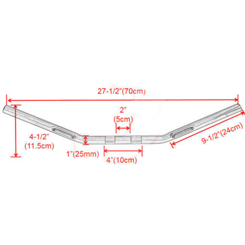 Motorcycle 1″ Drag Bar Handlebars for Harley Yamaha V-Star XVS 1100 1300 650 950