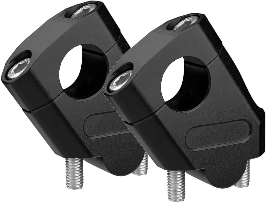 Universal 7/8″ 22mm Handlebar Risers Clamp 38mm Rise 18mm Offset Black 2PCS