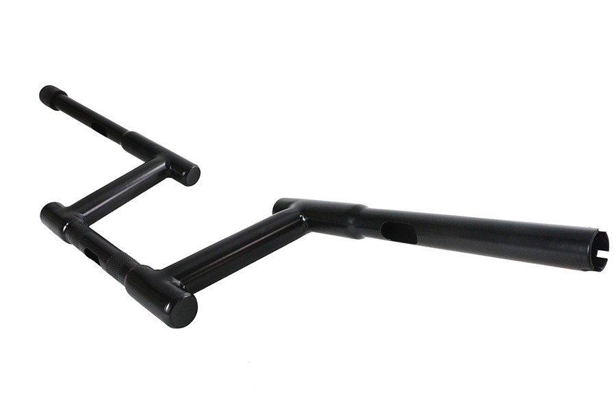6 inch Z-Bar Racing Handlebar with Indents Black fits Harley Davidson