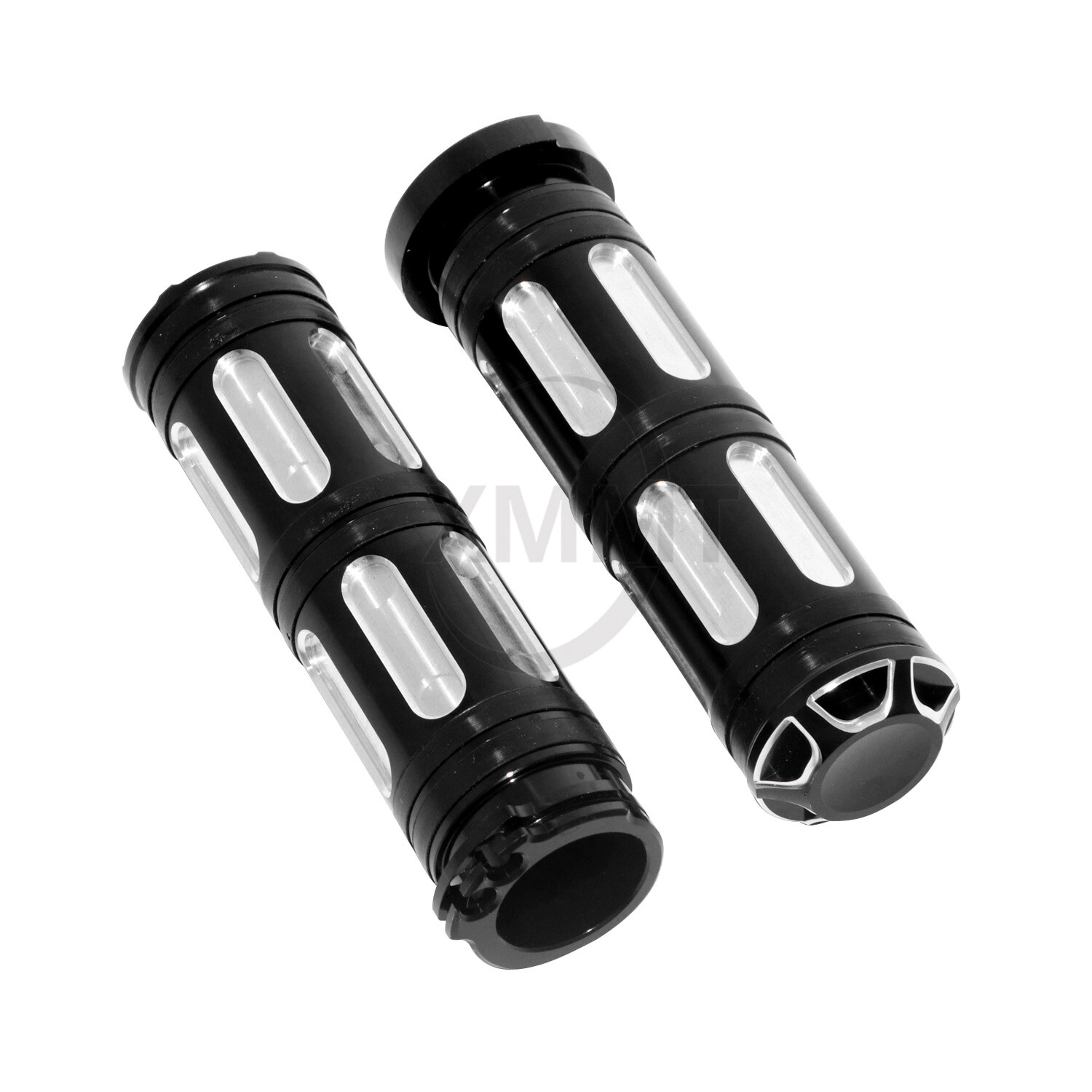 CNC Billet Aluminum Black 1″ Handlebar Grips Fit For Harley Electra Street Glide