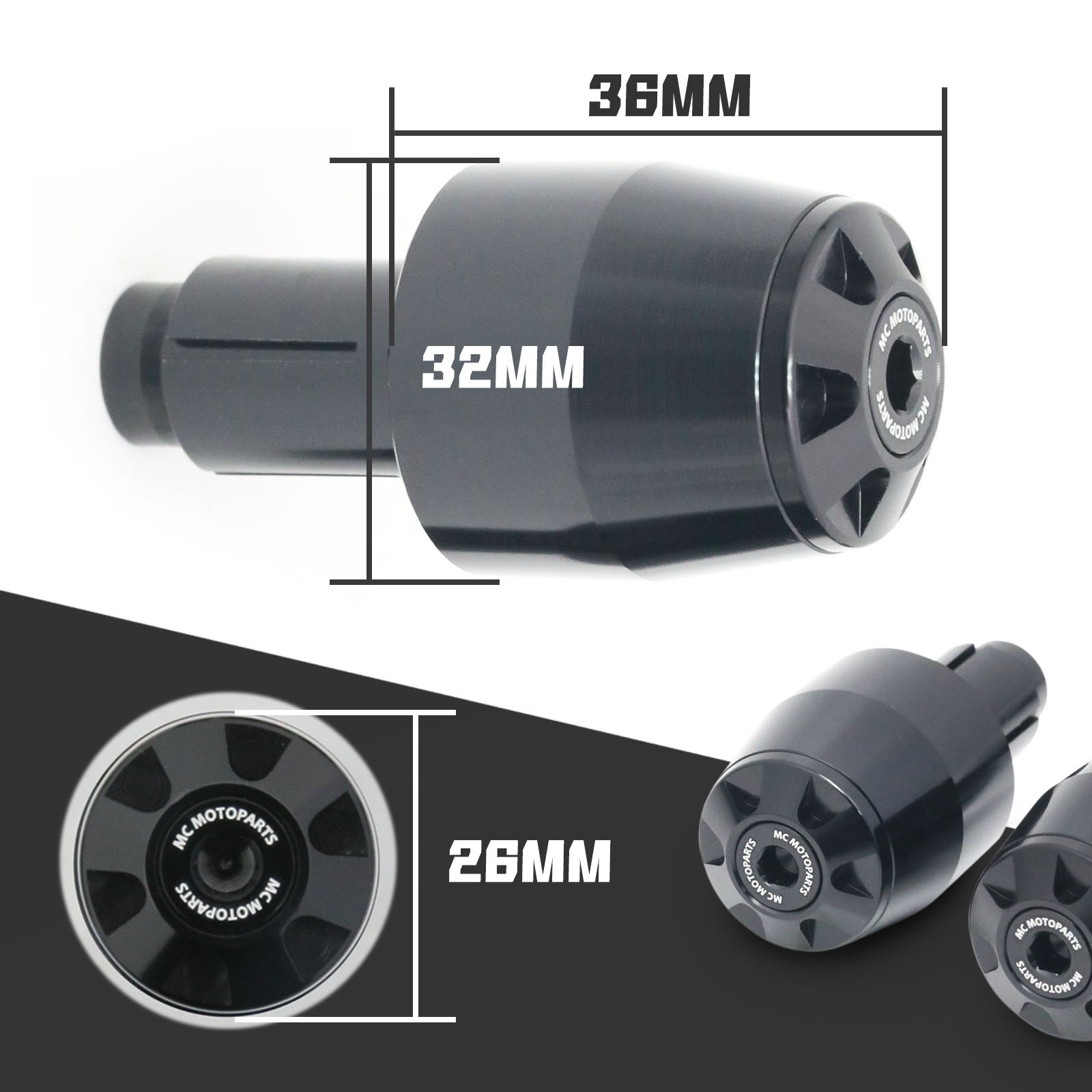 Anodized Black Bar Ends Pair STORM For Suzuki GSX-R 600 01 02 03 04 05