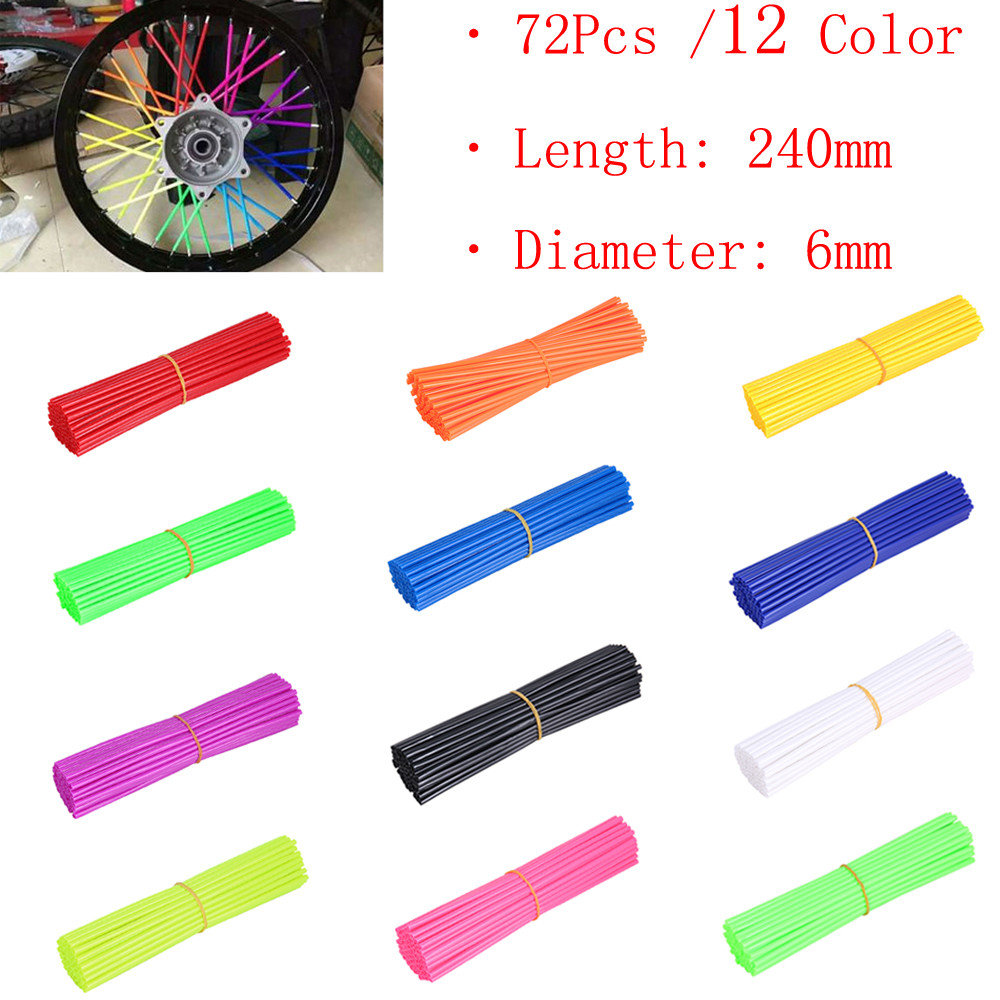 72pcs Wheel Spoke Wraps Rims Skins Cover Guard Protection Motocross Dirt Bike