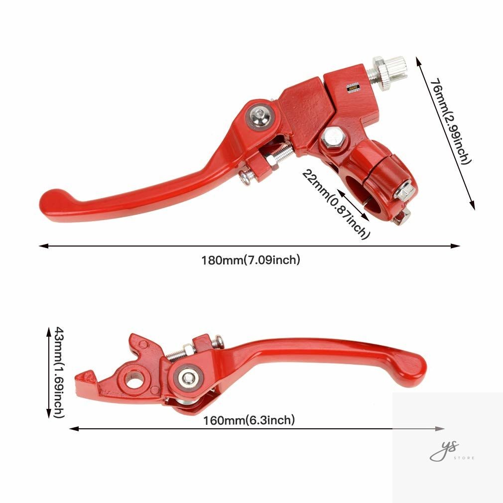 Red Brake Folding Clutch Lever with Perch for 7/8″ Handlebar 110cc 125cc SSR125