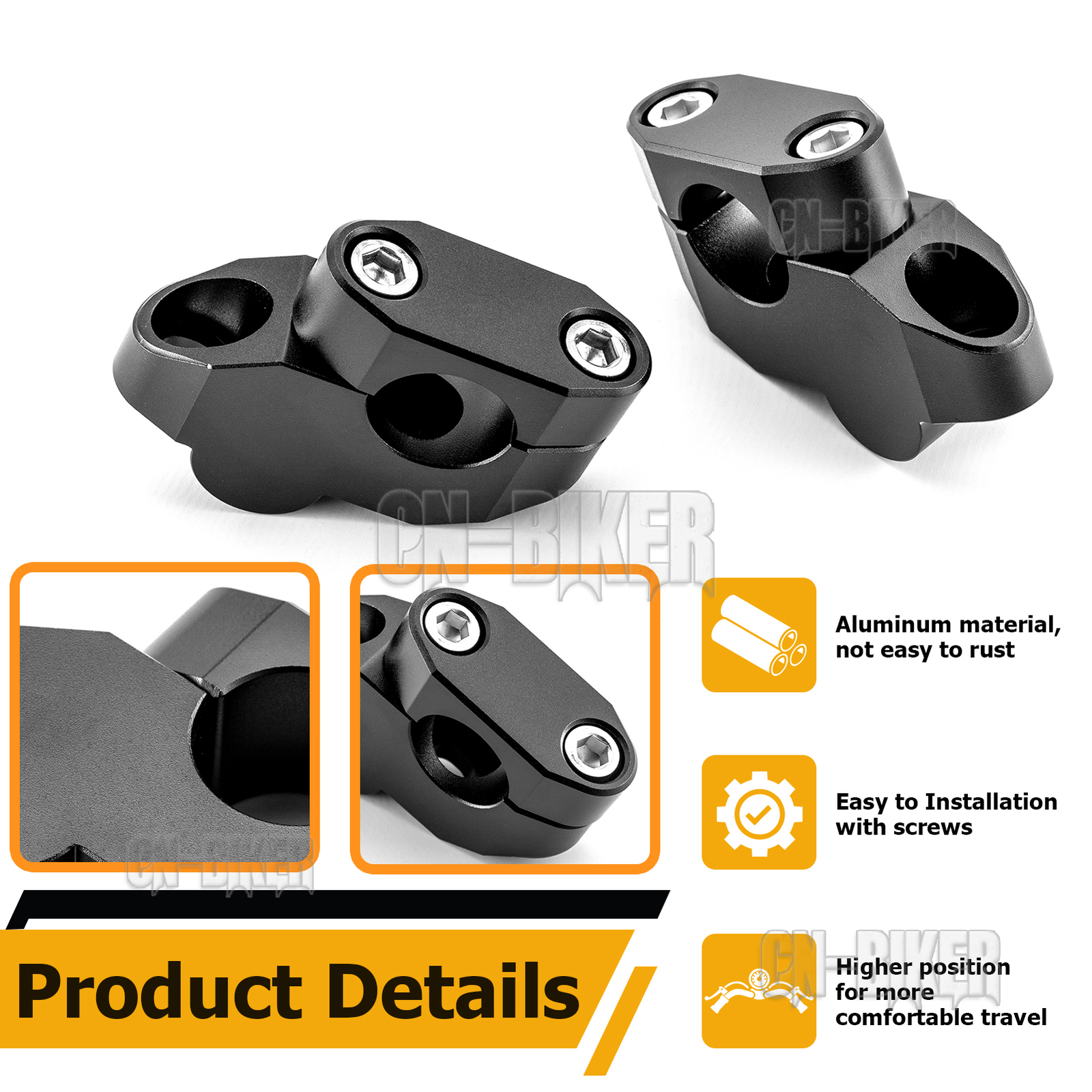 Pullback Handlebar Risers 7/8″ Bars 26mm (1″) Height For Kawasaki KLX300SM 2021+