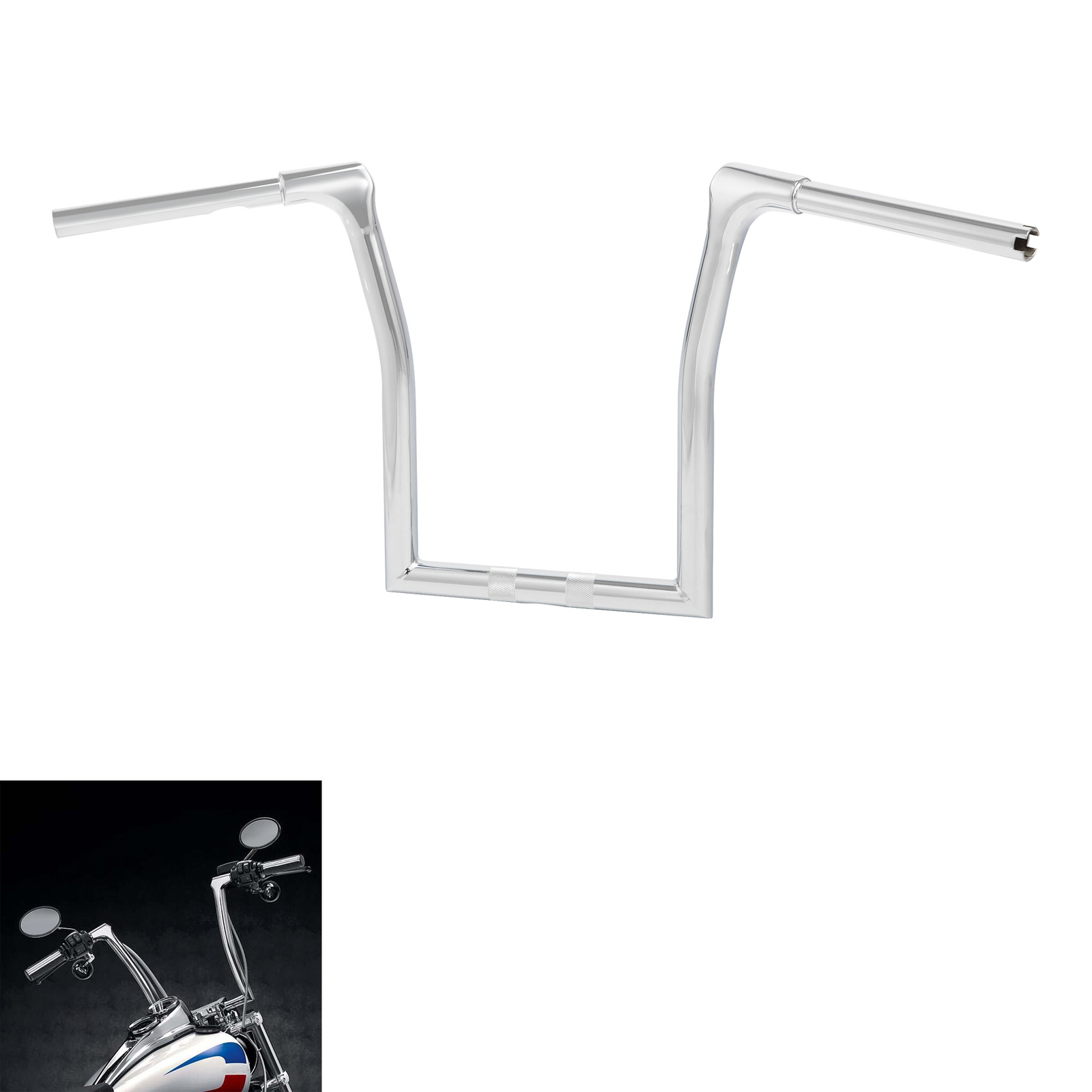 16″ Rise Ape Hanger 1.25” Handlebar For Harley Touring Road King 2014-Up Chrome