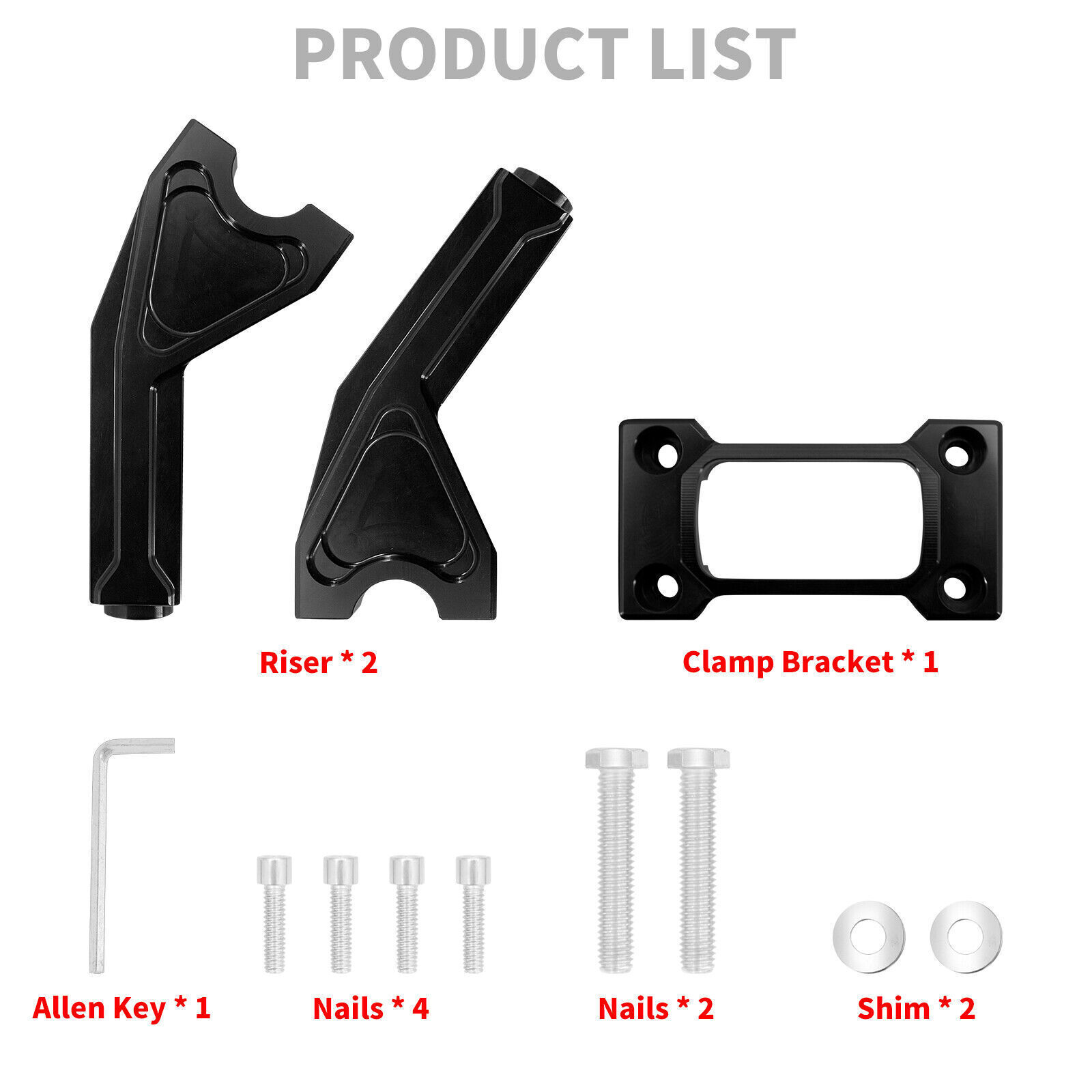 6″ Handlebar Black Riser 1″ Bar Club Fit For Harley FLSB FXLRST Softail FXBB 18