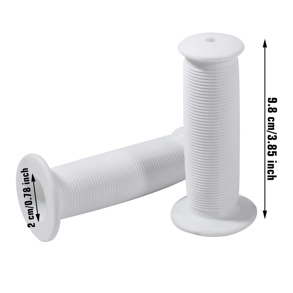 1Pair Motorcycle Scooter Bicycle Rubber Handlebar Hand Cover Anti-slip White ZYL
