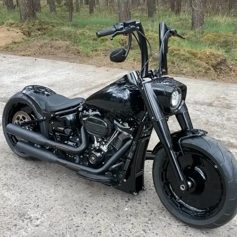 12″ 14″ 16″ RISE DNA MONSTER FAT APE HANGER BARS 1-1/4″ FOR HARLEY HANDLEBARS