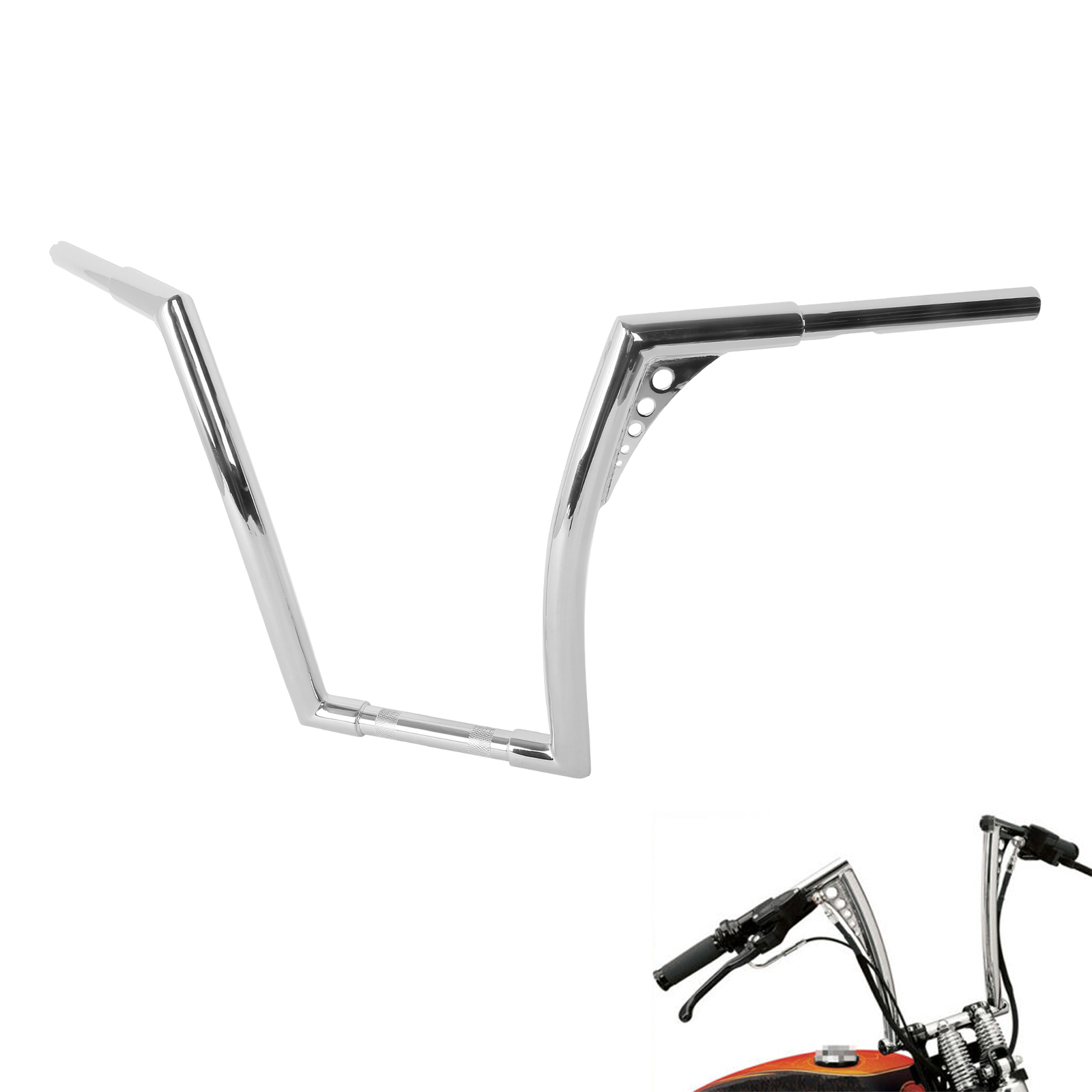 10/12/14/16/18/20″ Rise Ape Hanger Handlebar Fit For Harley Sportster FLST FXST