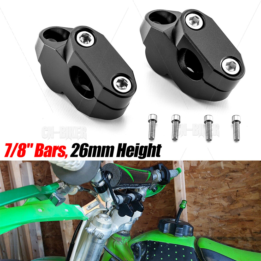 Pullback Handlebar Risers 7/8″ Bars 26mm (1″) Height For Kawasaki KLX300SM 2021+