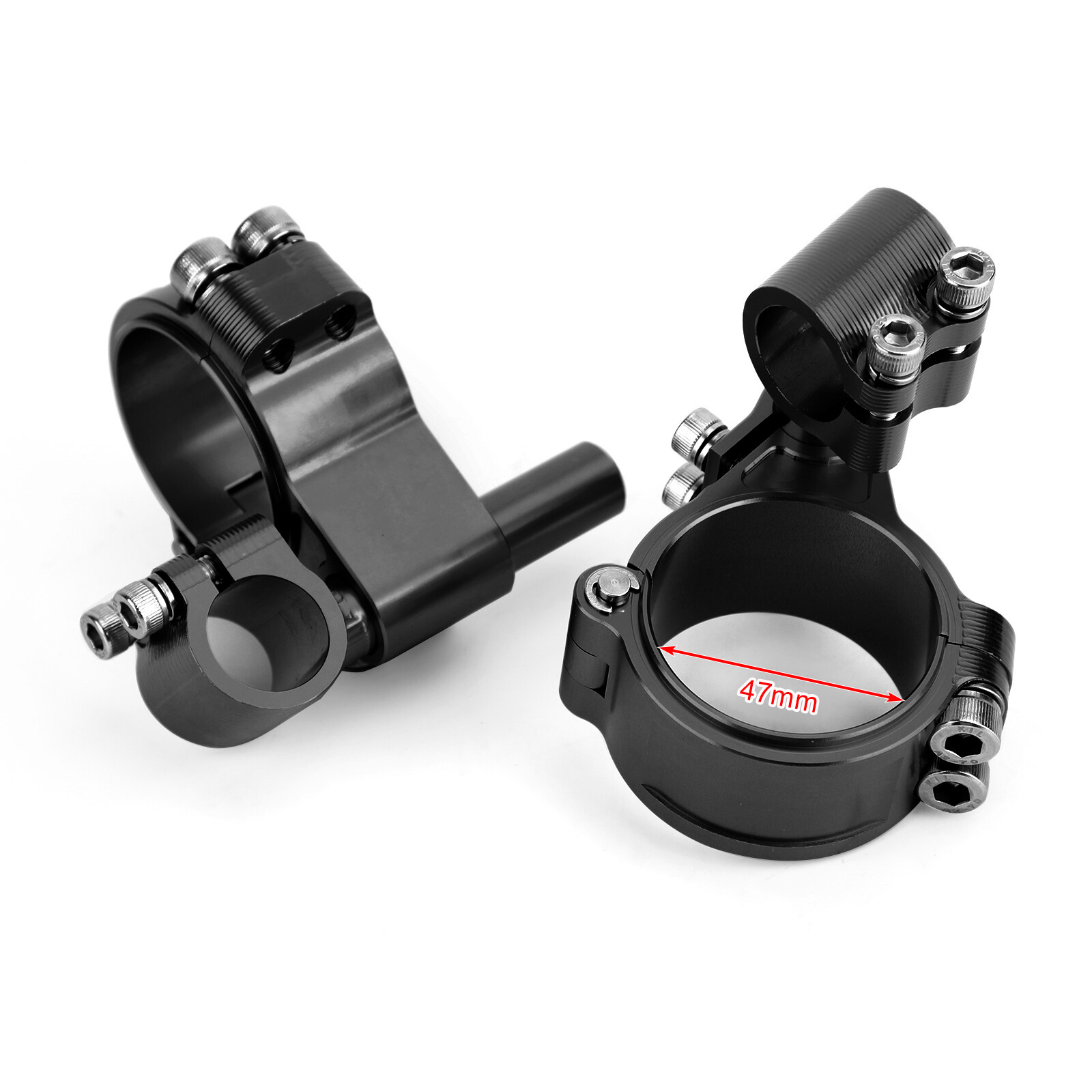 Universal Adjustable Rotatable CNC Billet Clip Ons Fork Tube Handlebar 47mm BLK