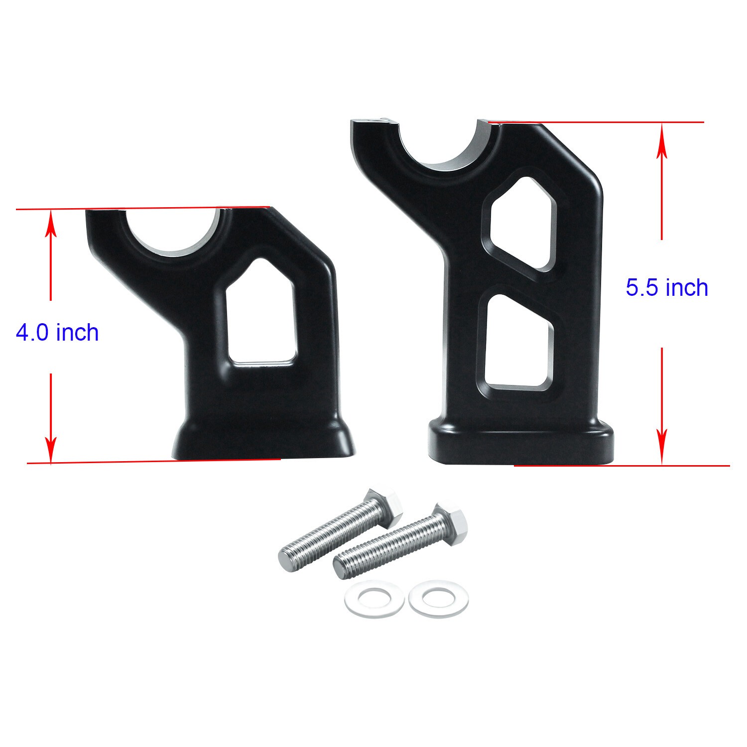 Black 5.0 inch Tall Matte 1.5″ Handlebar Risers For Harley Davidson 2018-2024
