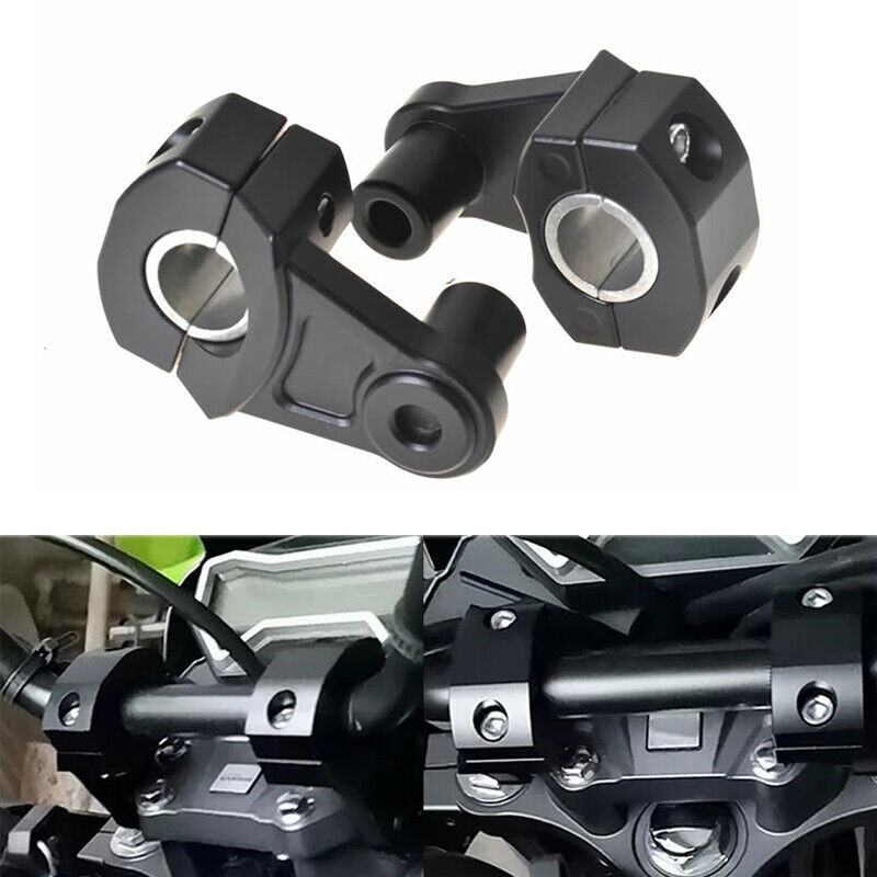 2pcs Motorcycle Handlebar Risers 7/8″ to 1 1/8″ 22mm 28mm Bar Risers Mount Clamp