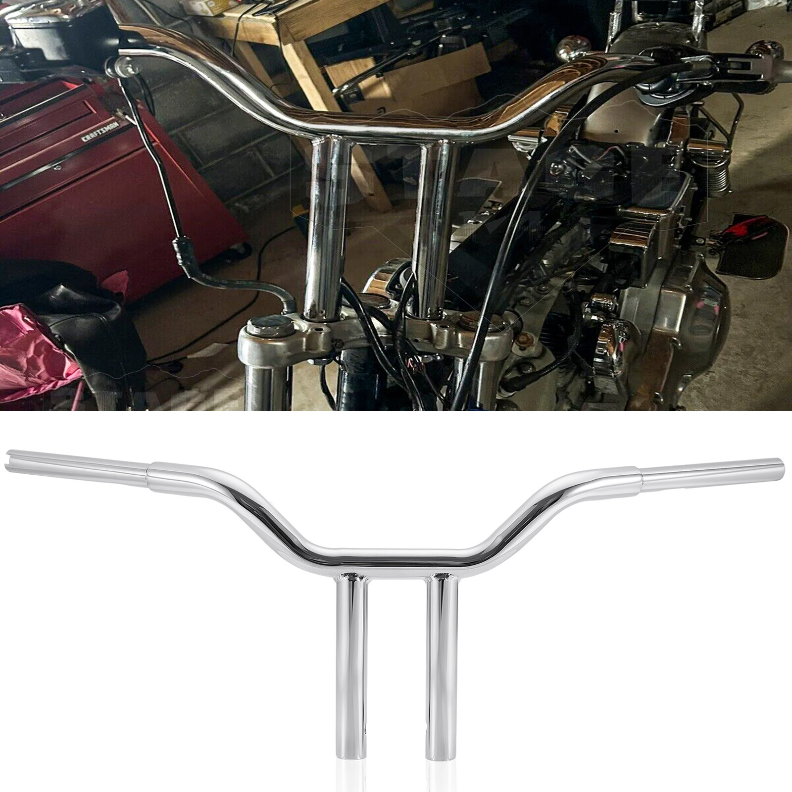 10″ 12″ 14″ 16″ Rise MX T Bars Handlebar For Harley Dyna Softail Sportster FLHR
