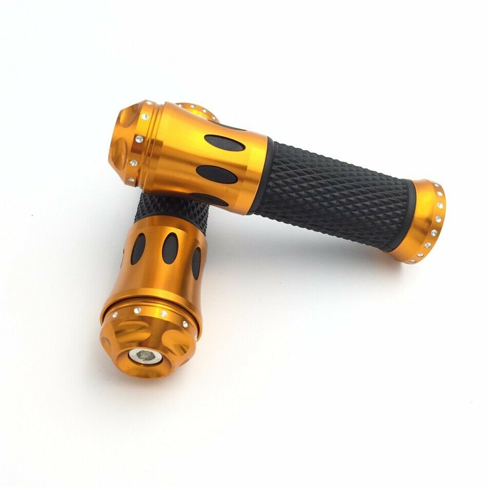 7/8″ Light Orange None-Slip Rubber Handbar Grips For Suzuki V-Strom GSR600 SV650