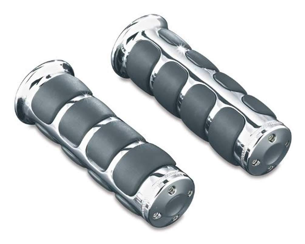 Kuryakyn 6227 Premium ISO Grips Without Throttle Boss Throttle-By-Wire Chrome