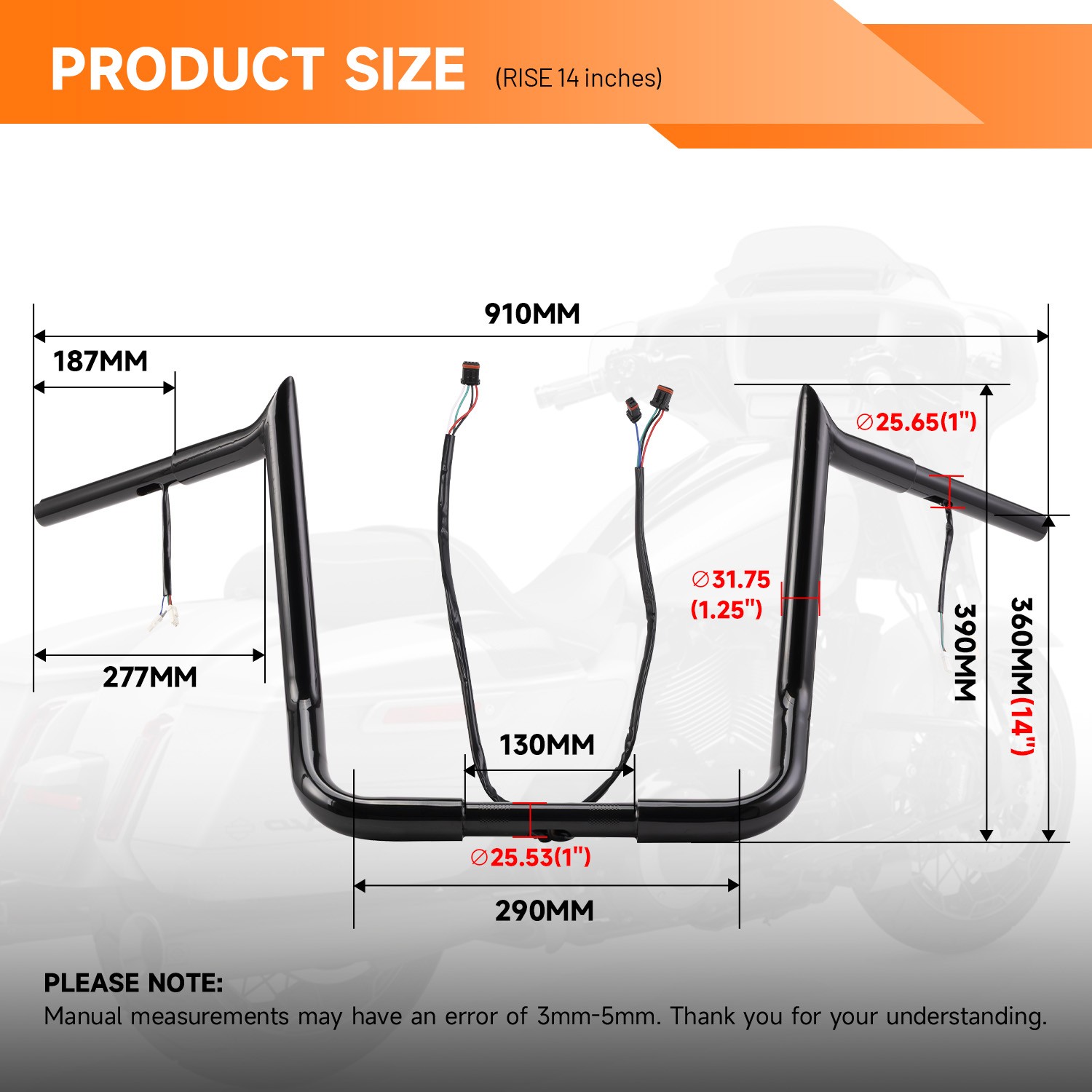 10″ 12″ 14″ Prewired Bars Meathook Apes For Harley Electra Street Glide Special