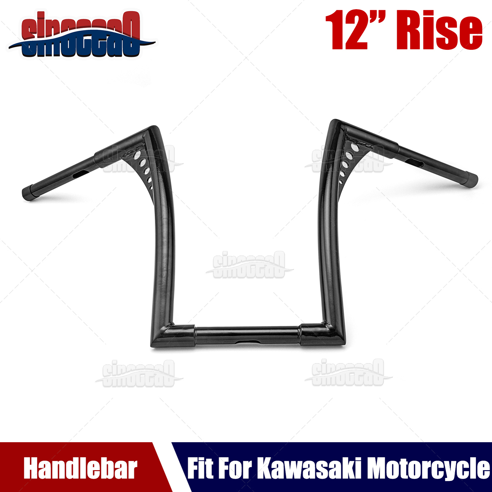 12” Rise Ape Hanger Handlebar For Kawasaki Vulcan 500/900/1500/1600/1700/2000
