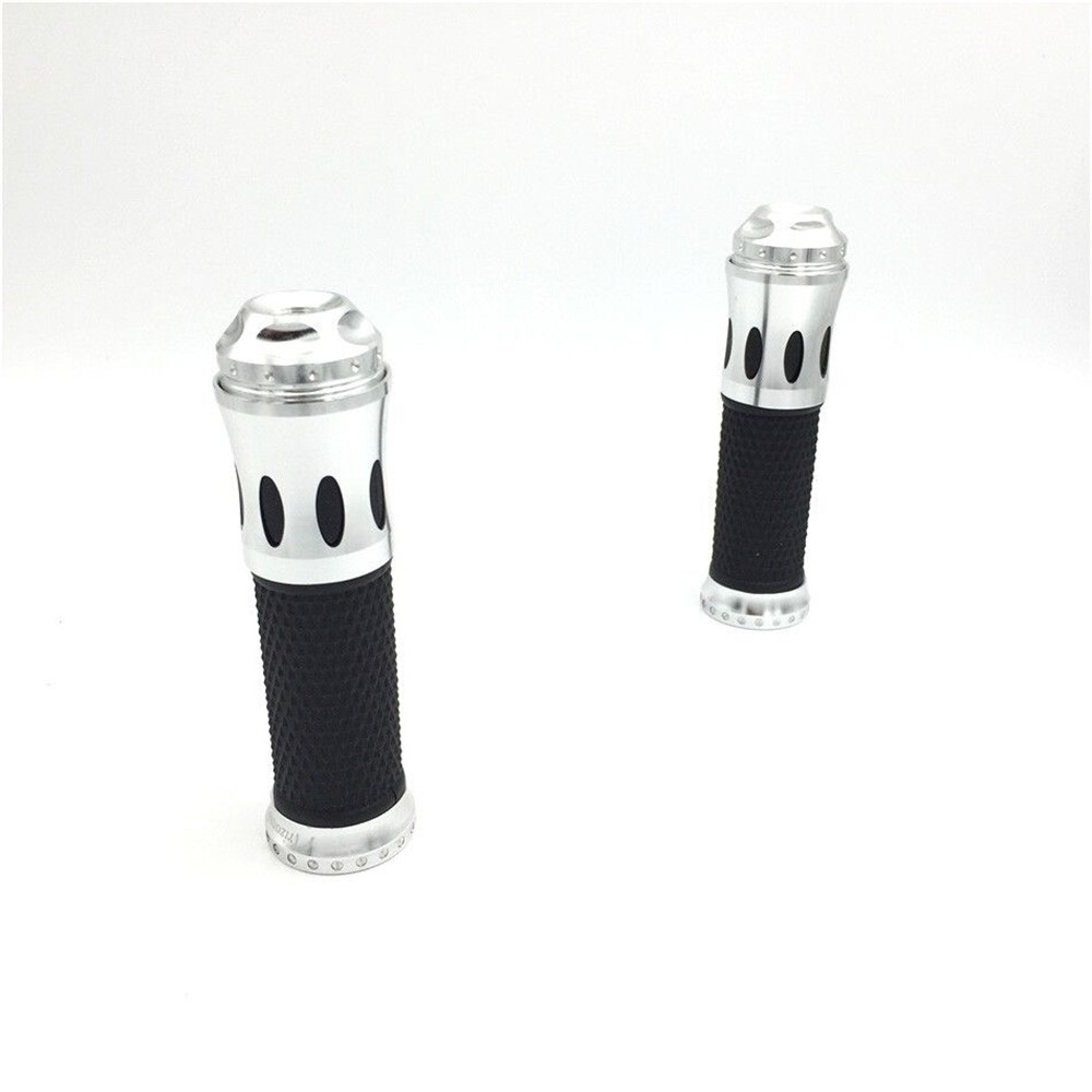 7/8″Sliver None-Slip Rubber Handbar Grip For Kawasaki Ninja ZX9 ZX10 Z1000 ER-6F