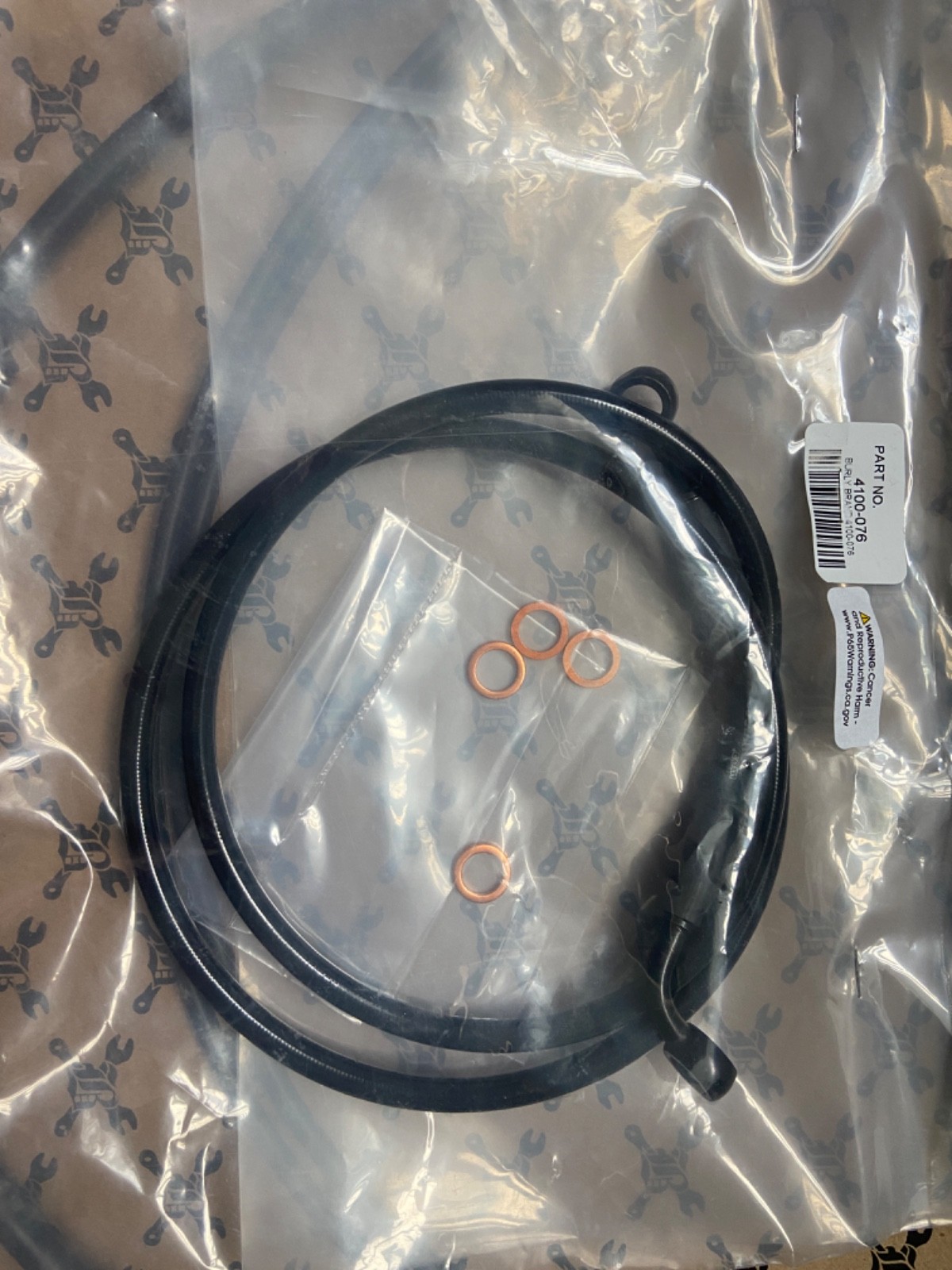 Burly Brand – B30-1139 – Black Vinyl Single Disc Handlebar Cable & Brake Line