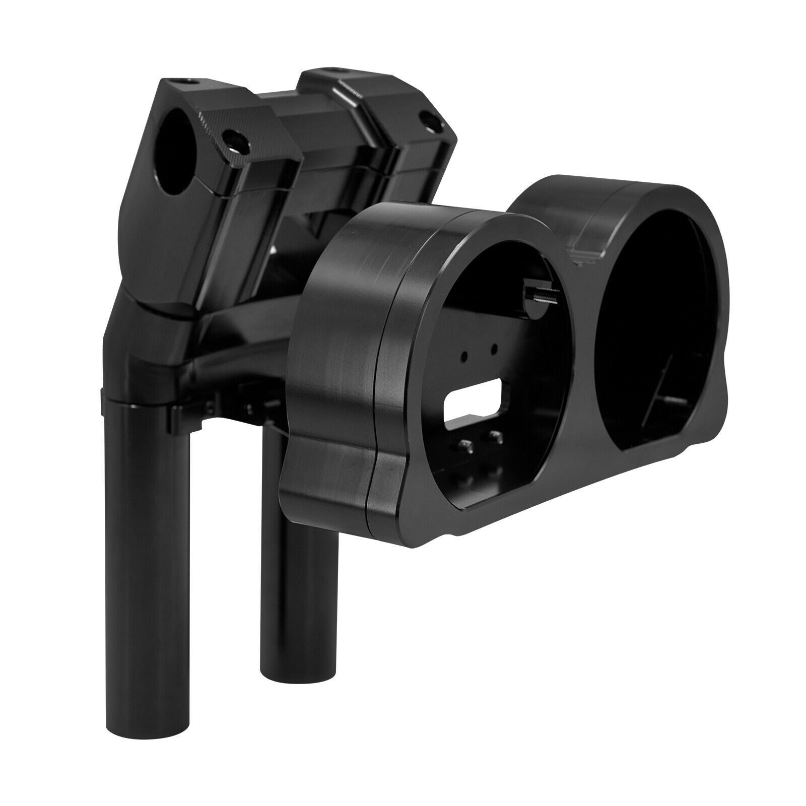 Dual Gauge Mount 1.25″ Bar Handlebar Riser 10″ Black Fit For Harley FLTR 15-23