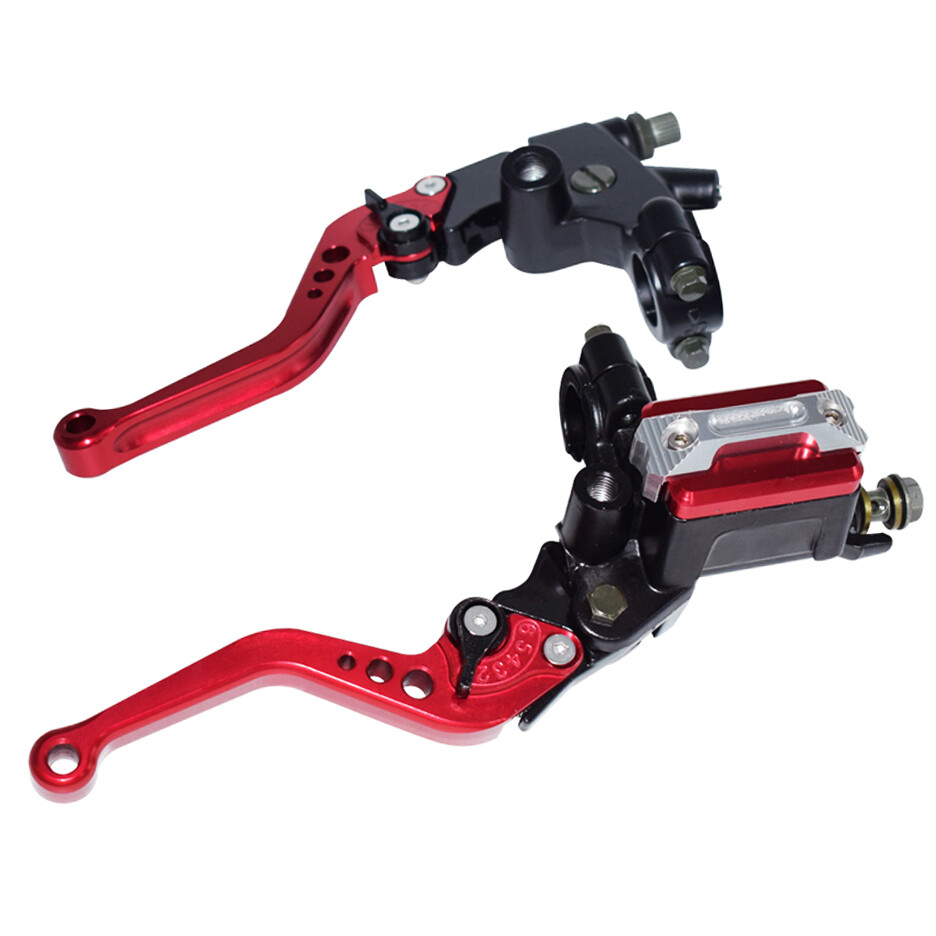 7/8″ CNC Aluminum Motorcycle Brake Clutch Master Cylinder Lever Reservoir Red