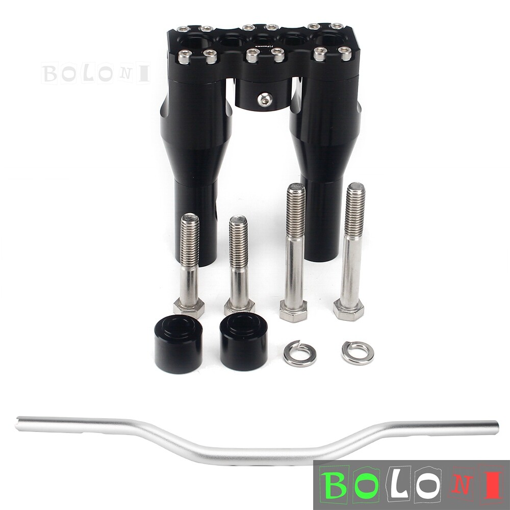 Handlebar Riser & 1-1/8″ Handlebar For Harley Dyna Softail Street Bob Sportster