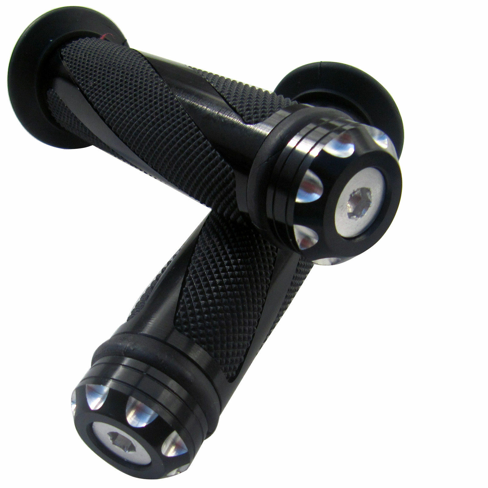 Black Motorcycle 7/8″ 1″ Hand Grips Handle Bar For Suzuki GSXR600 Honda CBR600RR