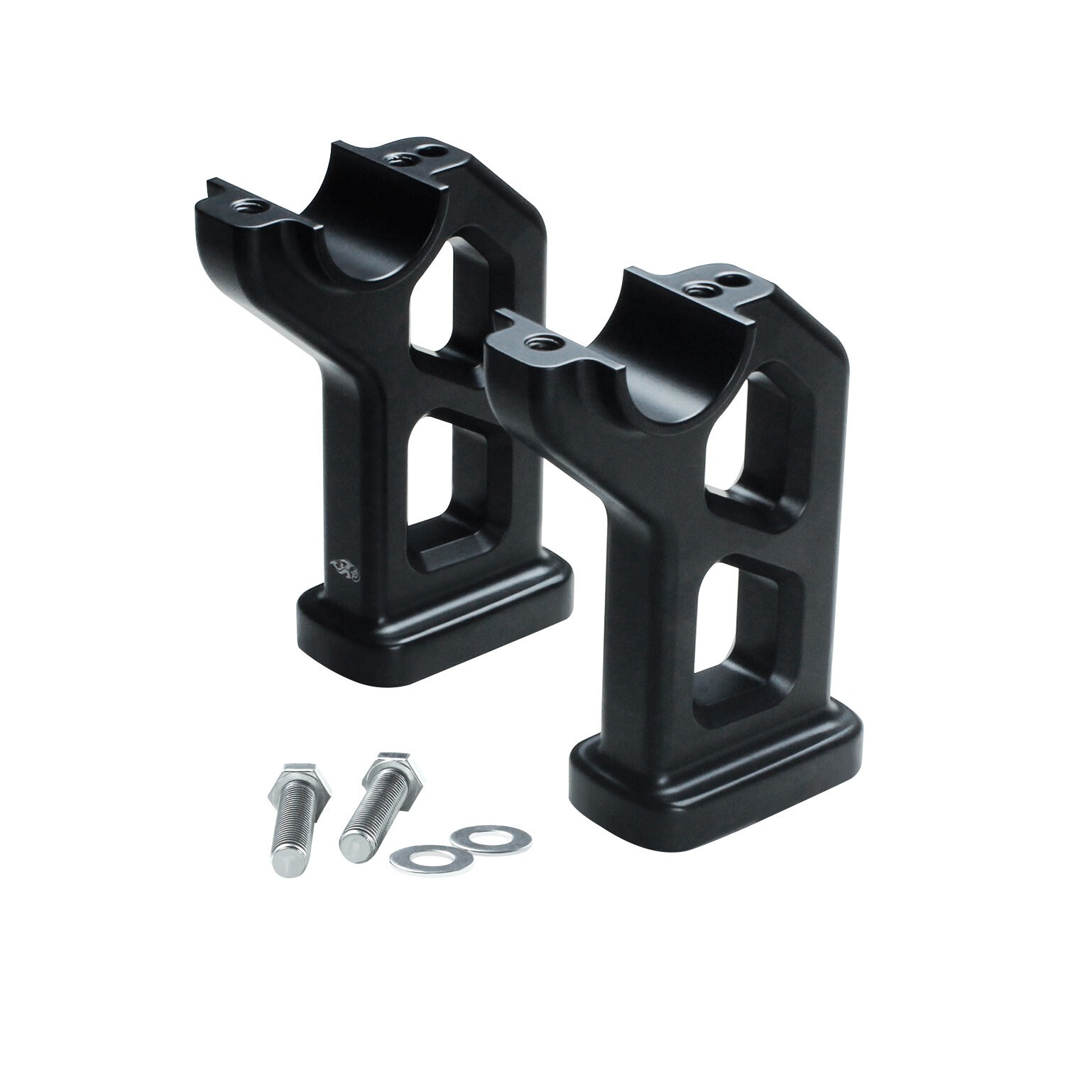 Black 5.0 inch Tall Matte 1.5″ Handlebar Risers For Harley Davidson 2018-2024