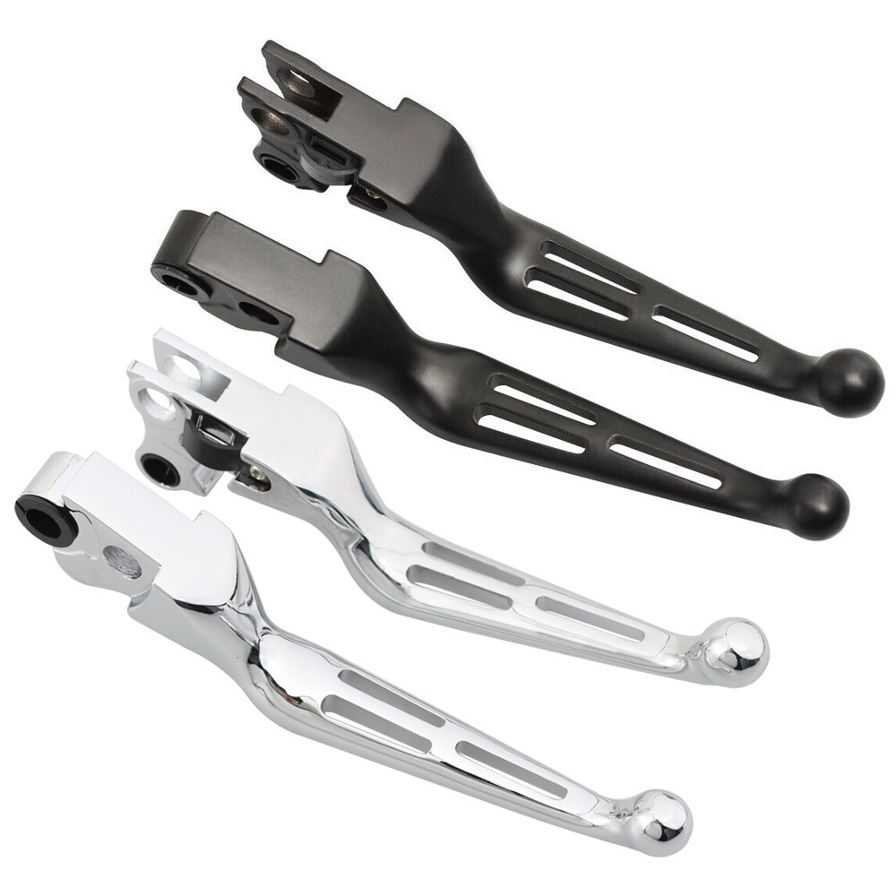 Wide Brake Clutch Lever Slotted Lever Black/Chrome Fit for Harley Davidson 96-17