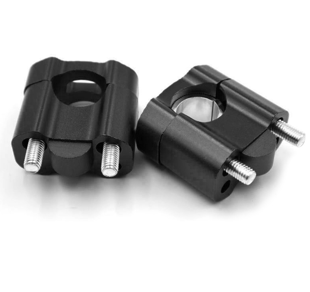 Universal CNC Motorcycle Handlebar Riser Clamp Mount Fit 7/8″ 1 1/8″ Bars Black