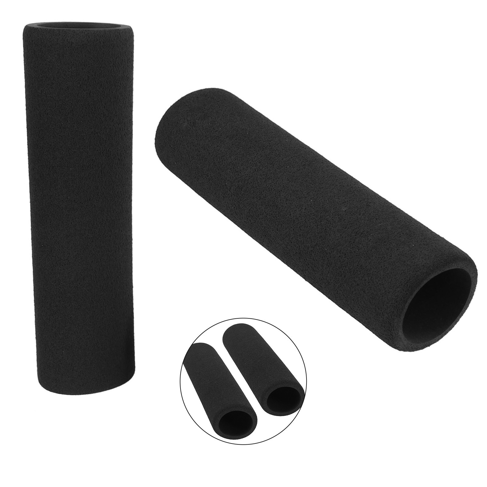 Slip On Grip Covers for Motorcycle Bars Thick Foam Anti Vibration Black 1 Pair