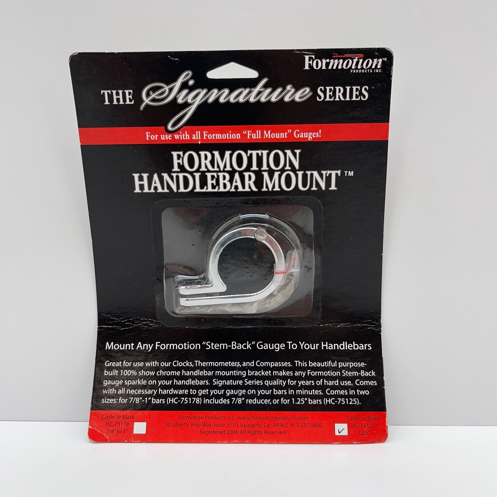 Formotion Motorcycle Clamp Handlebar Mount Stem Back Gauge 1.25″ HC-75125