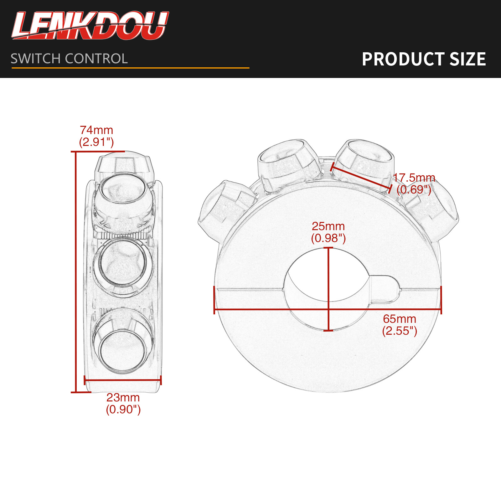 1″ Round Handlebar Controller Switches Push-Buttons For Harley Cafe Racer Bobber
