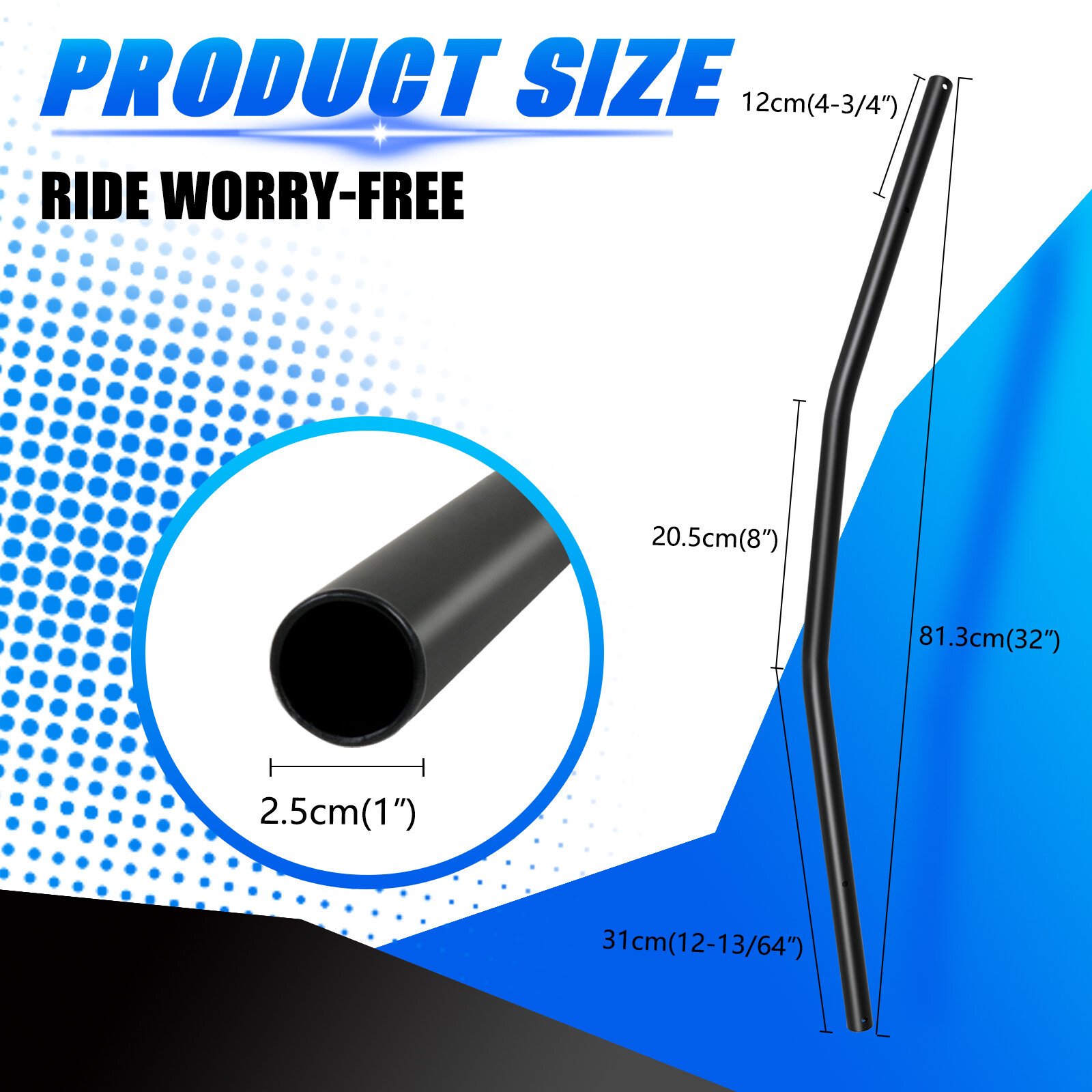 For Harley Softail 1 inch 25mm Motorcycle Handle Drag Bar Handlebars Matte Black