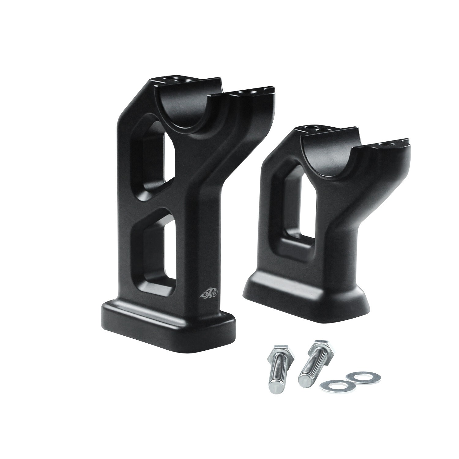 Black 5.0 inch Tall Matte 1.5″ Handlebar Risers For Harley Davidson 2018-2024