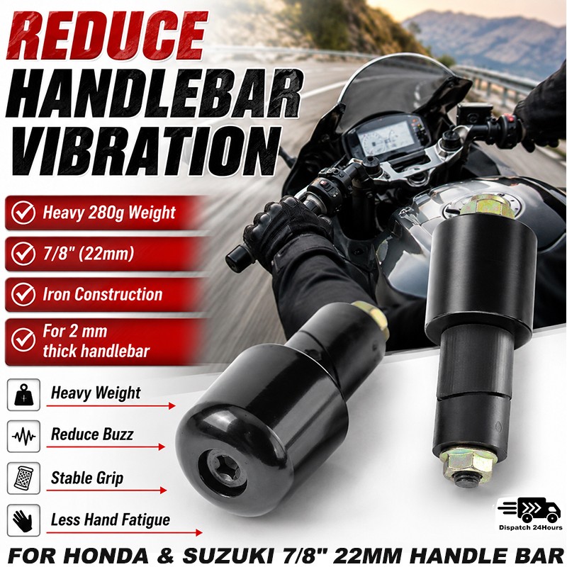For Honda Suzuki 7/8″ 22mm Heavy Handlebar Bar Ends Anti Vibration Weights Kit