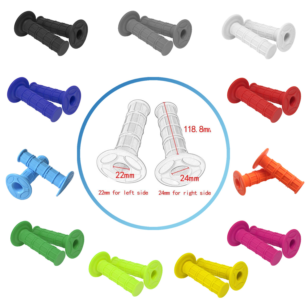 2PCS Quality Practical Motorcycle Hand Grips Dirt Bike Motocross Gel Handle Bar
