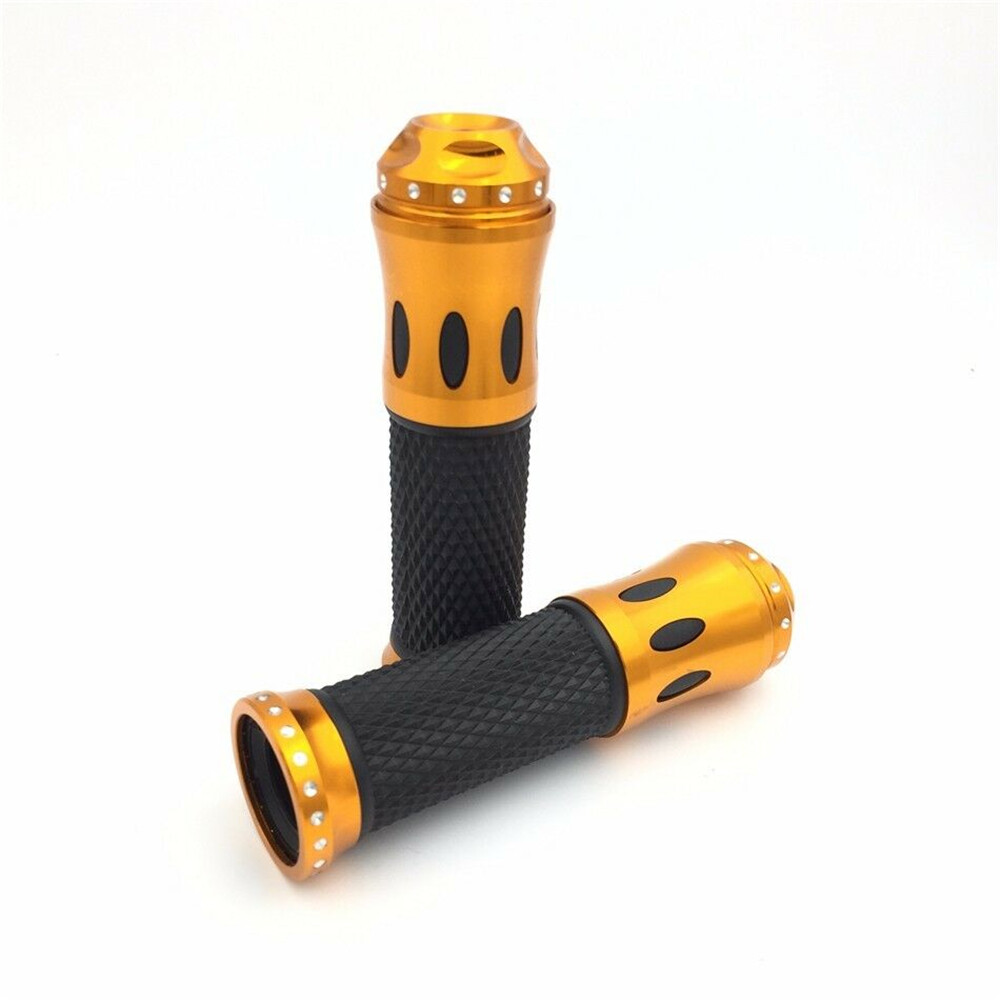 7/8″ Light Orange None-Slip Rubber Handbar Grips For Suzuki V-Strom GSR600 SV650