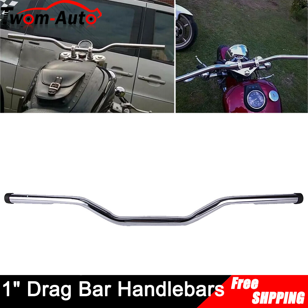 Chrome 1” Drag Bars Motorcycle Handlebar For Harley Sportster XL 883 1200 Dyna