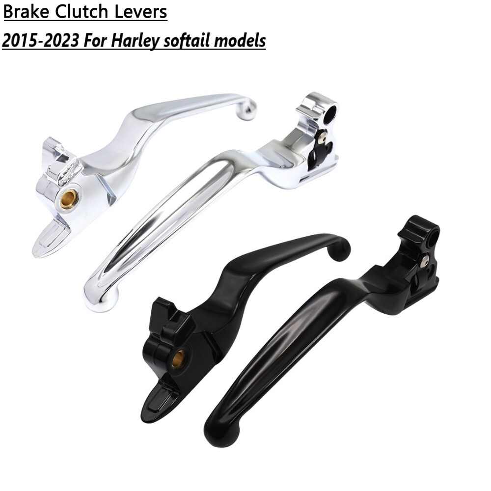 2015-2023 CHrome & Black Handle Brake Clutch Levers For Harley Softail Models US