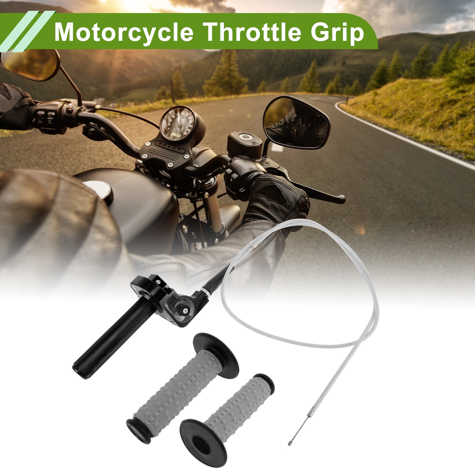 22mm Throttle Grip Plastic Aluminum Alloy motorcycle throttle grip Black