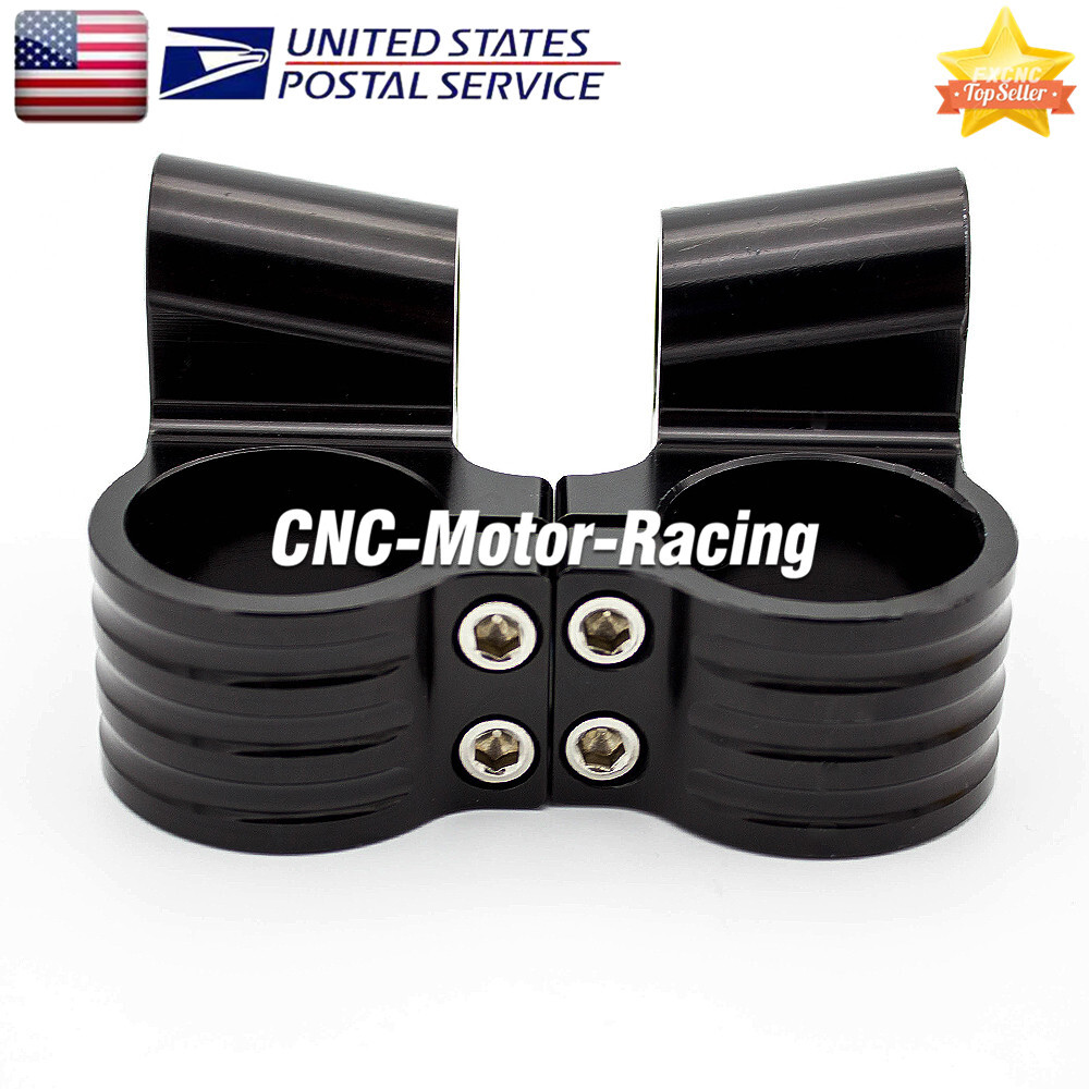 54mm Rised 1inch Fork Clip Ons Handlebars Heads Mount Clamps CNC 10 Degrees USA