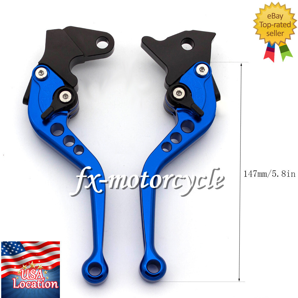 For Honda VTX1300 2003-2008 CNC Brake Clutch Levers Short Blue Handle Motorcycle