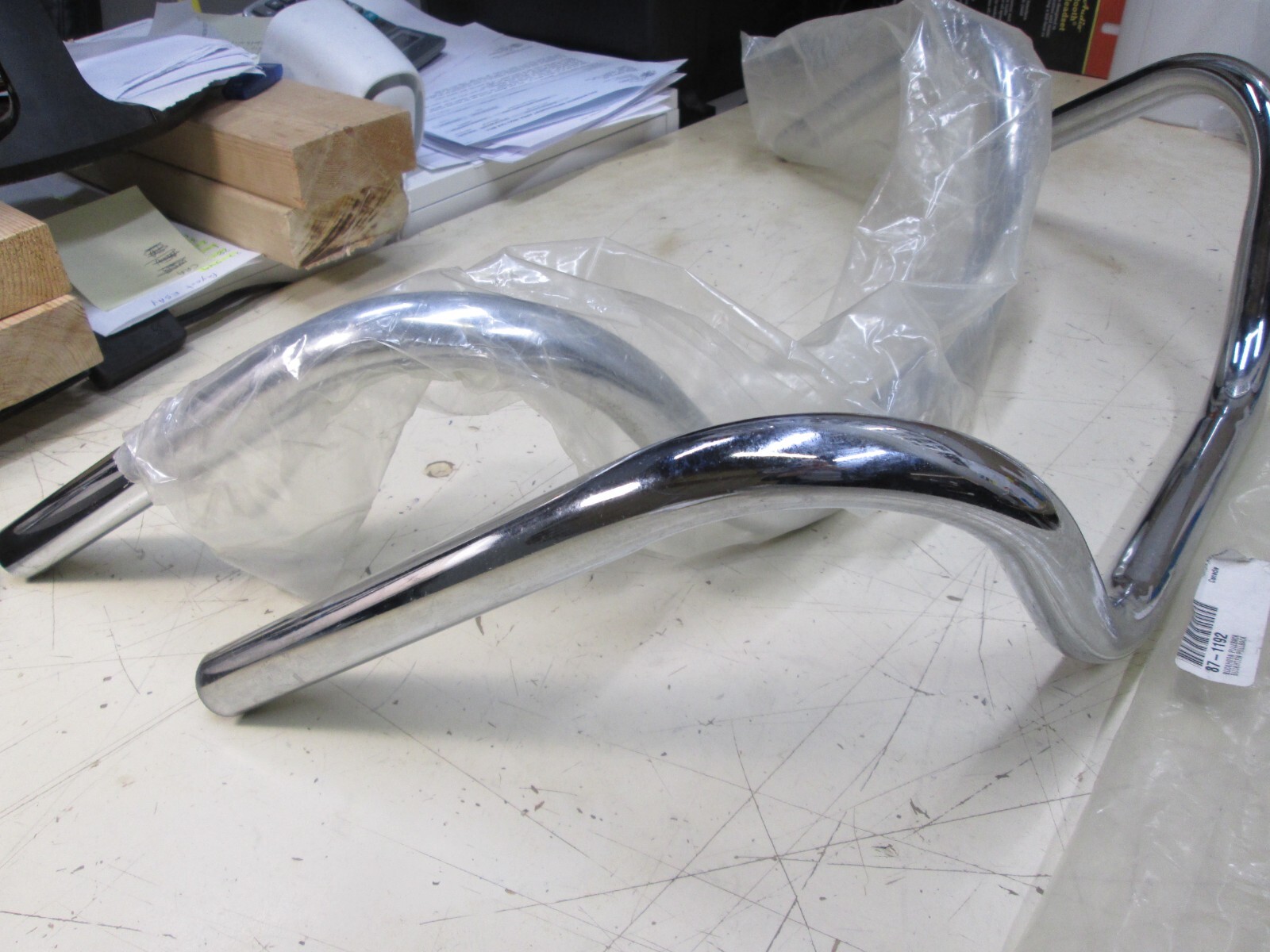ROADKROME LOT OF TWO ( YOU GET 2) BUCKHORN PULLBACK HANDLEBARS – 1 INCH CHROME