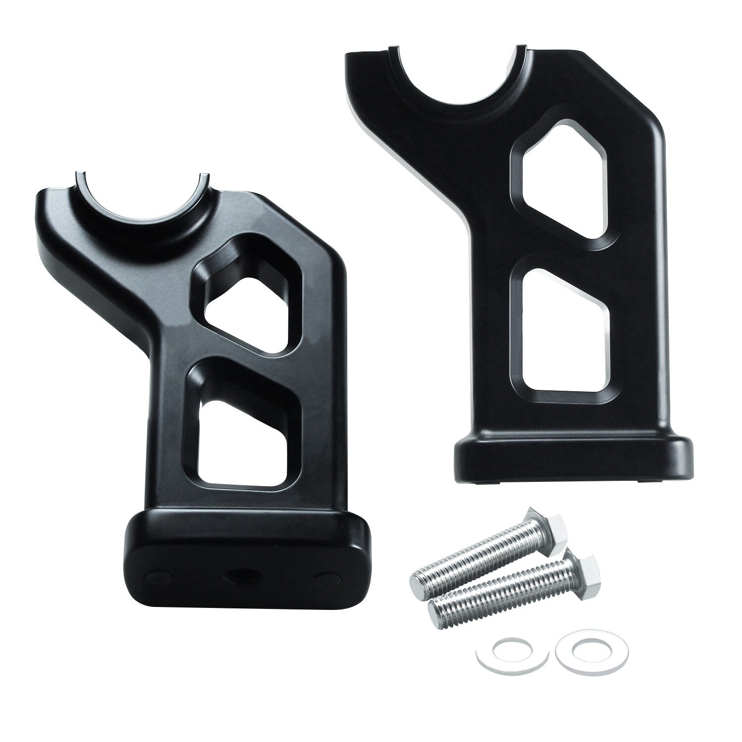 Black 5.0 inch Tall Matte 1.5″ Handlebar Risers For Harley Davidson 2018-2024
